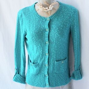Jones New York  Cardigan Teal  Small under 30